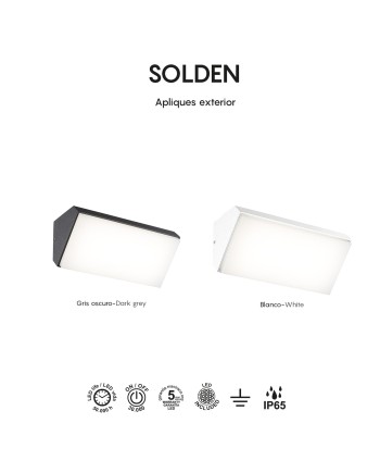SOLDEN * APLIQUE EXTERIOR HORIZ.BLANCO  LED IP65 - 9W - 3000K